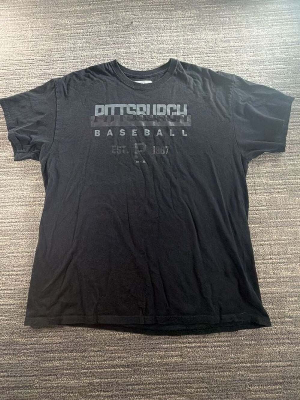 Majestic Pittsburgh Pirates MLB Baseball Black Graphic Shirt XL